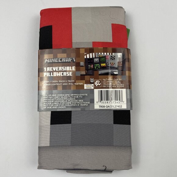 Minecraft Kids’ Reversible Standard Pillowcase 20”x30”- 1 Pack - Picture 2 of 5